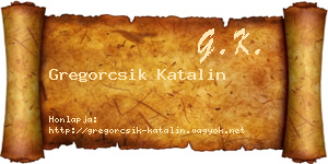 Gregorcsik Katalin névjegykártya